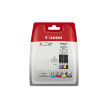CLI-551 C M Y BK Pack of 4 cartridges (Black Cyan Magenta Yellow) Genuine Canon (Plastic Pack)