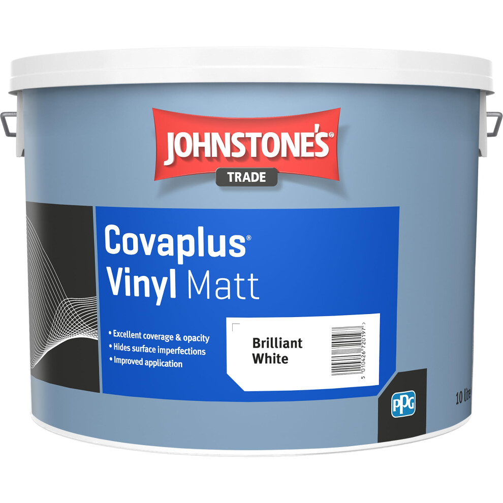 Johnstone's Trade 10 Litre Covaplus Vinyl Matt Brilliant White