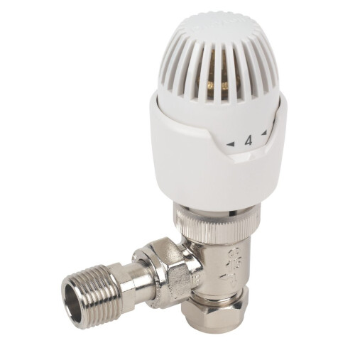 Drayton RT212 White & Chrome TRV 15mm Angled