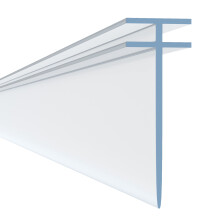T Profile Channel Shower Screen Seal Strip for Folding Straight Glass 2.2 Meter