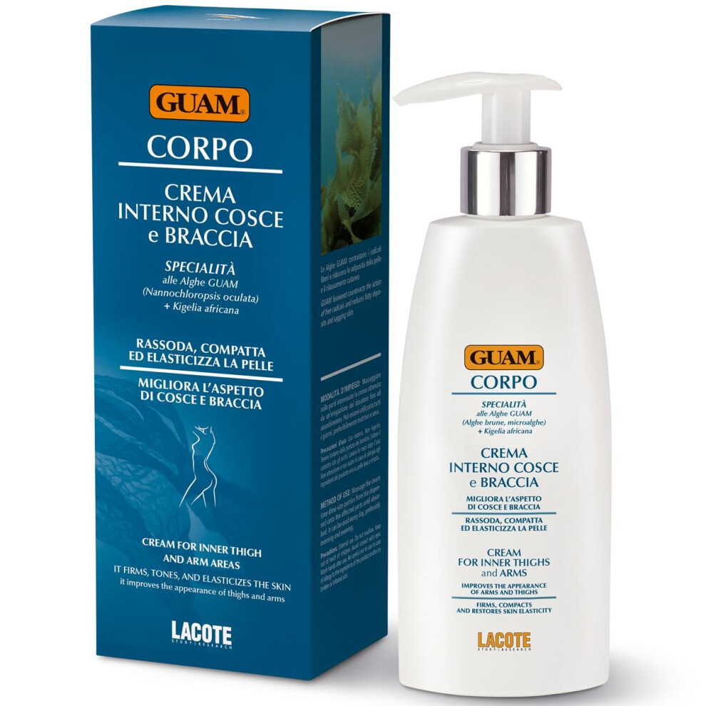 Guam Women's Cream/Green Anti Cellulite For With Algae & Jojoba Oil Â 200Ml Upper Arm & Inner Thigh Skin Firming Â Body Tightening Cellulite