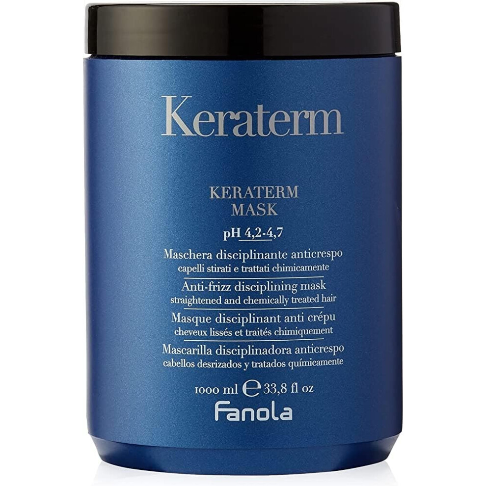 Fanola Keraterm Mask, Anti-Frizz Hair Mask Treatment To Detangle, Nourish And Hydratate For Smooth, Shiny And Silky Hair, 1000