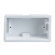 BH04529 45mm (1.3/4 inch) Depth Double 2 Gang Moulded Pattress Hollow Wall Dry Lining Plasterboard Back Box, White