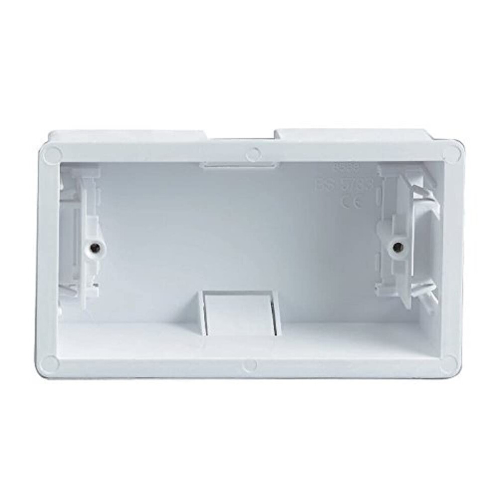 Photos - Other Electrical Equipment BH04529 45mm  Depth Double 2 Gang Moulded Pattress Hollow Wall Dry Lining Plasterboard Back Box, White(1.3/4 inch)