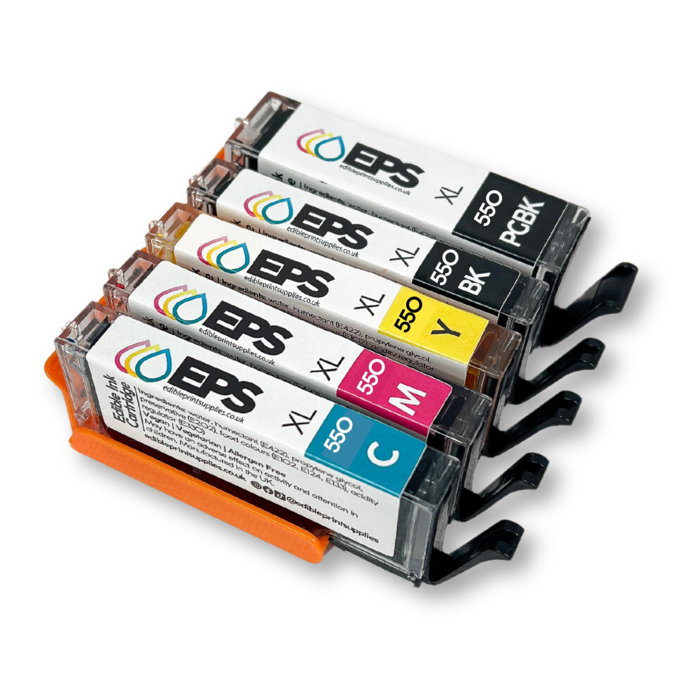 Eps Pre-Filled Edible Ink Cartridges 550/551 - Compatible With Canon Ix6850 Edible Printer - (Also Compatible With Printer Models Ip7250 / Mg5650 / 620912639886