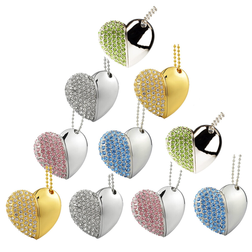 10Pcs Usb 3.0 Memory Stick 32Gb Colorful Diamond Heart Shape Usb 3.0 Flash Drive 701702219836