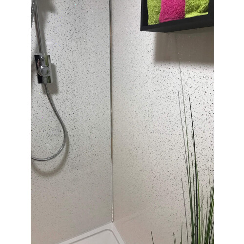 White Sparkle 1m x 2.4m Shower Wall Panels Bathroom PVC Cladding Wet Wall 2