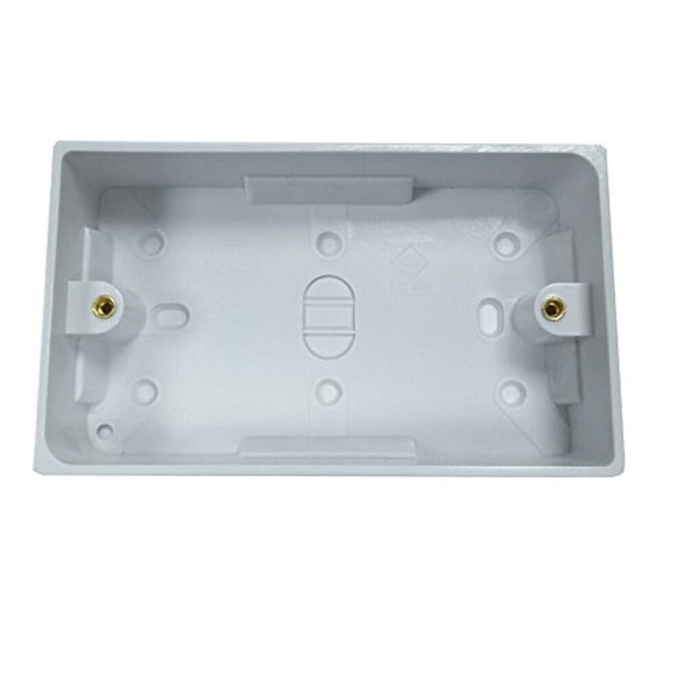 Bh04176 Moulded Surface Pattress Back Box 2-Gang 35Mm (1.3/8 Inch) Deep - White 5013249385185