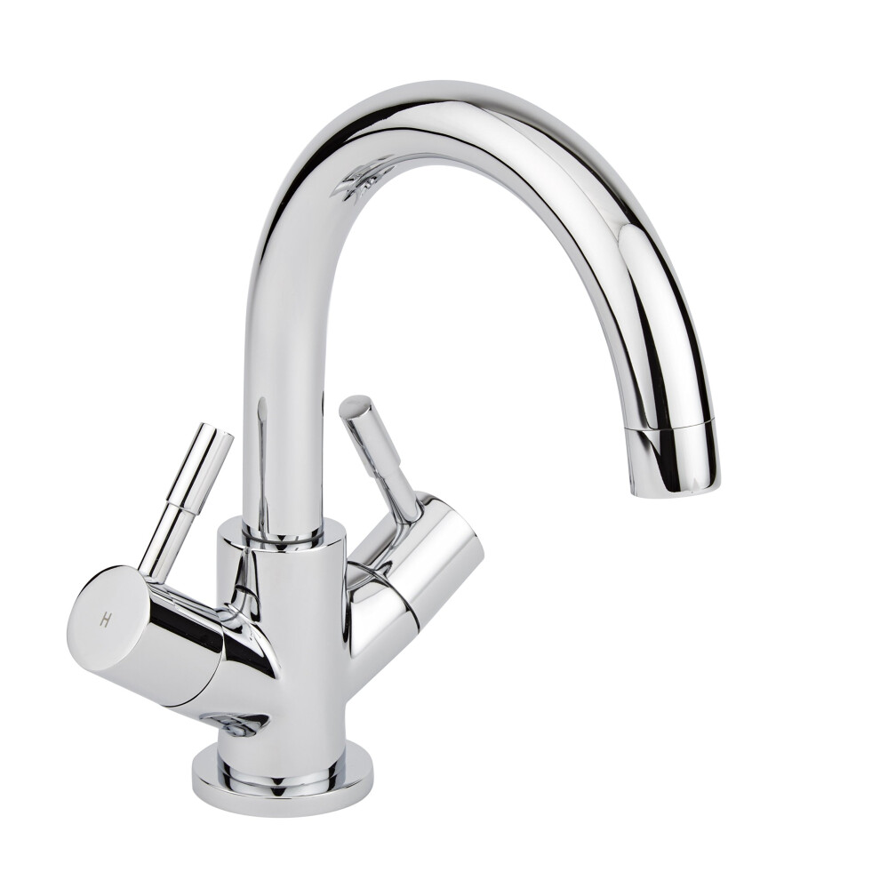 Milano Mirage Modern Mono Bathroom Basin Mixer Tap Swivel Spout - Chrome