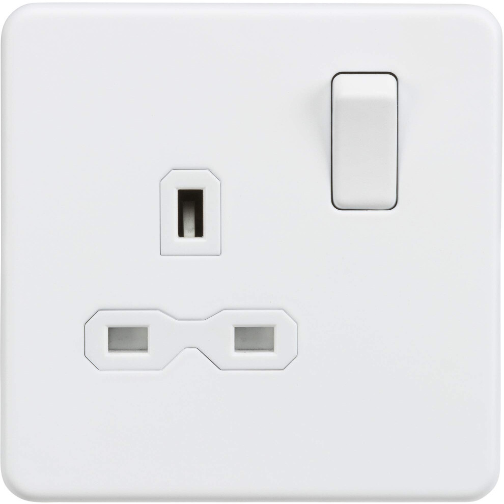 Sfr7000mw Screwless Screw Less 13A 1G Dp Switched Socket, Matt White 5055832949220