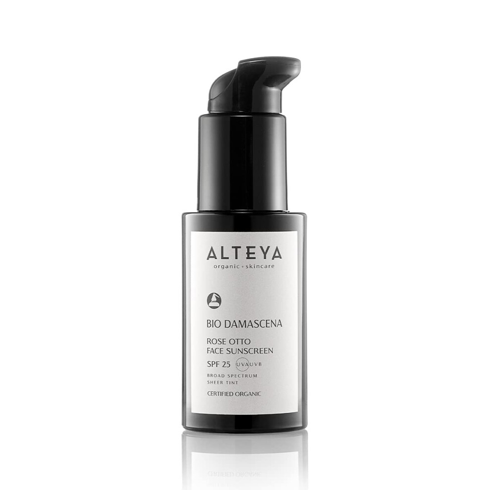 Alteya Organics Alteya Organic Rose Otto Face Sunscreen Bio Damascena Spf25 50Ml - Certified Organic - Broad Spectrum - Sheer Tint