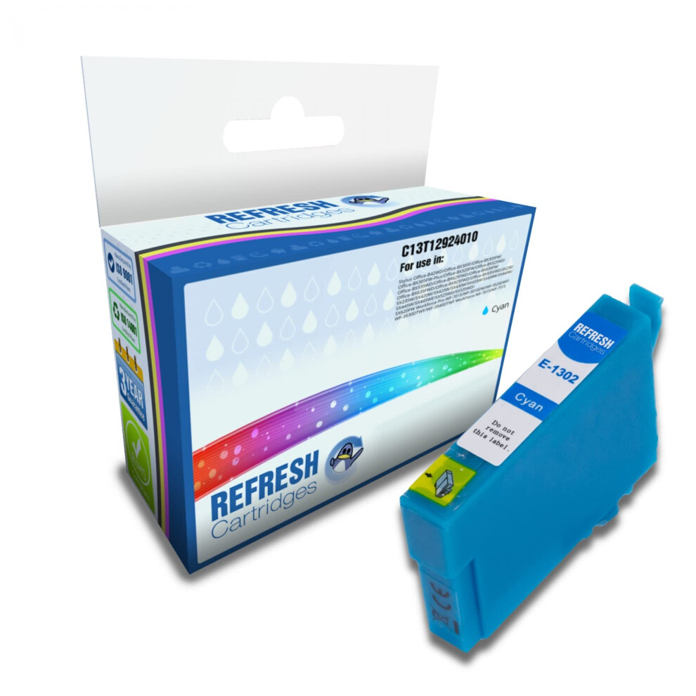 Remanufactured Ink Cartridge Replacement For Epson T1292 /C13t12924010 (Cyan) Blue 5055428253946