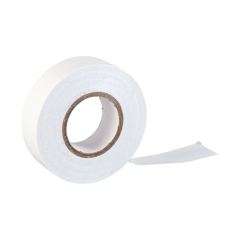 White Electrical Tape, 19Mm X 20M, Strong Self-Adhesive Pvc Insulation Tape For Insulating, Repairing And Protecting Electrical Wires, 1 Roll 5060479010646