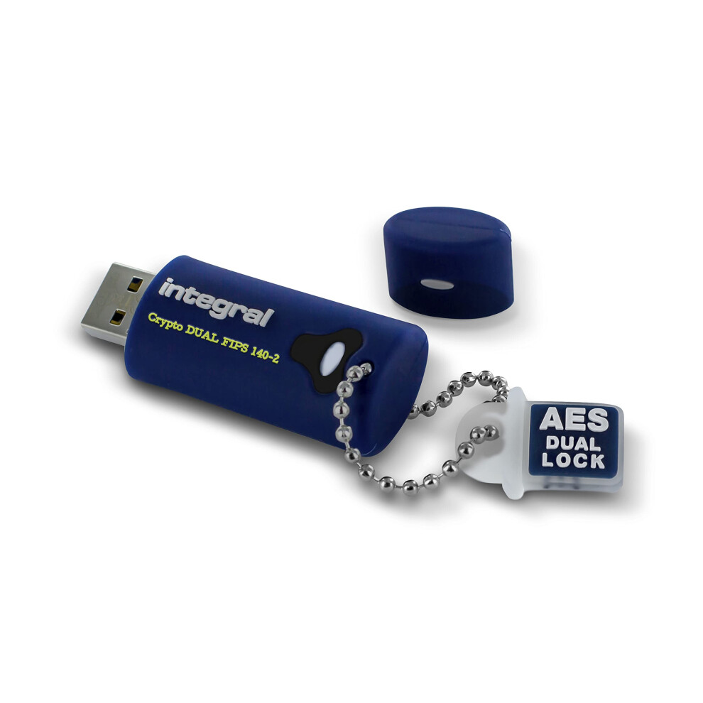32Gb Crypto-140-2 Dual Password 256-Bit Hardware Encrypted 3.0 Usb Secure Dual Password Flash Memory Drive - Certified To Fips 197, Protection & 5055288430433