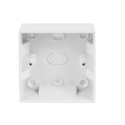 BH04932 Moulded Light Switch Surface Pattress Boxes 1-Gang 25mm Deep , White