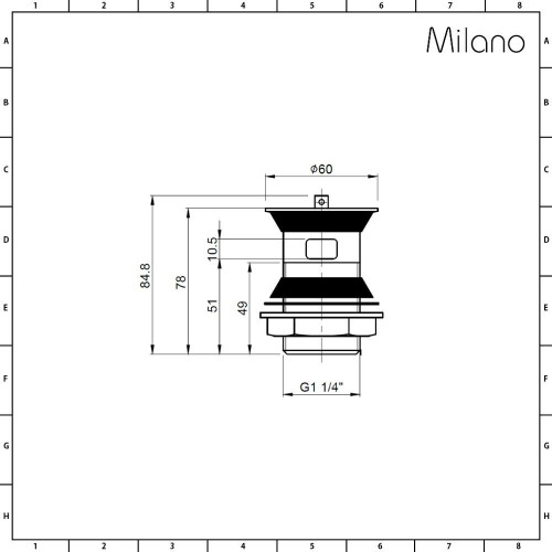 Milano Elizabeth Traditional Basin Waste Plug Ball Chain - Chrome 1