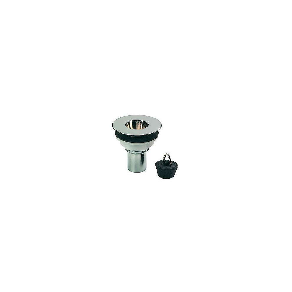 3/4" Sink Waste With Plug - Chrome On Brass Caravan Camper Motorhome Boat Waste 8800225615698