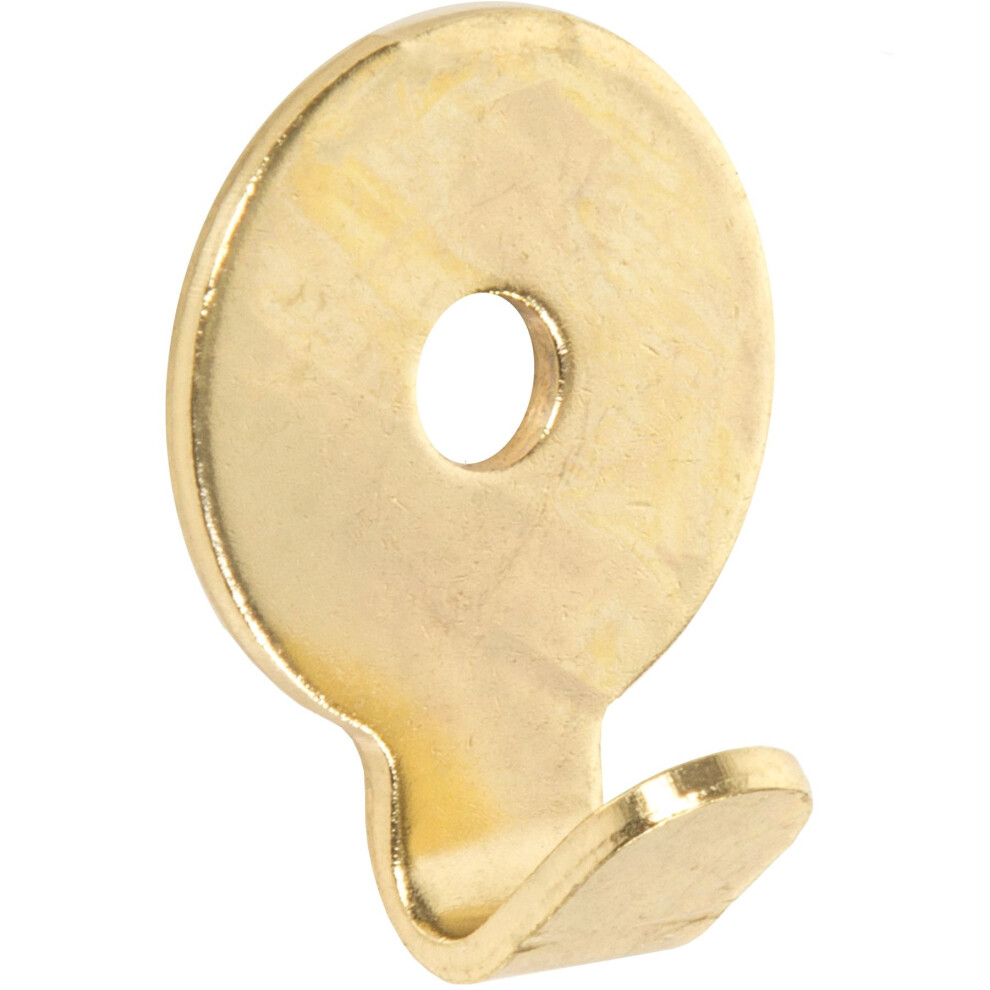 Pack Of 10 Strong Brass Plated Round Picture Hooks 5057502138415