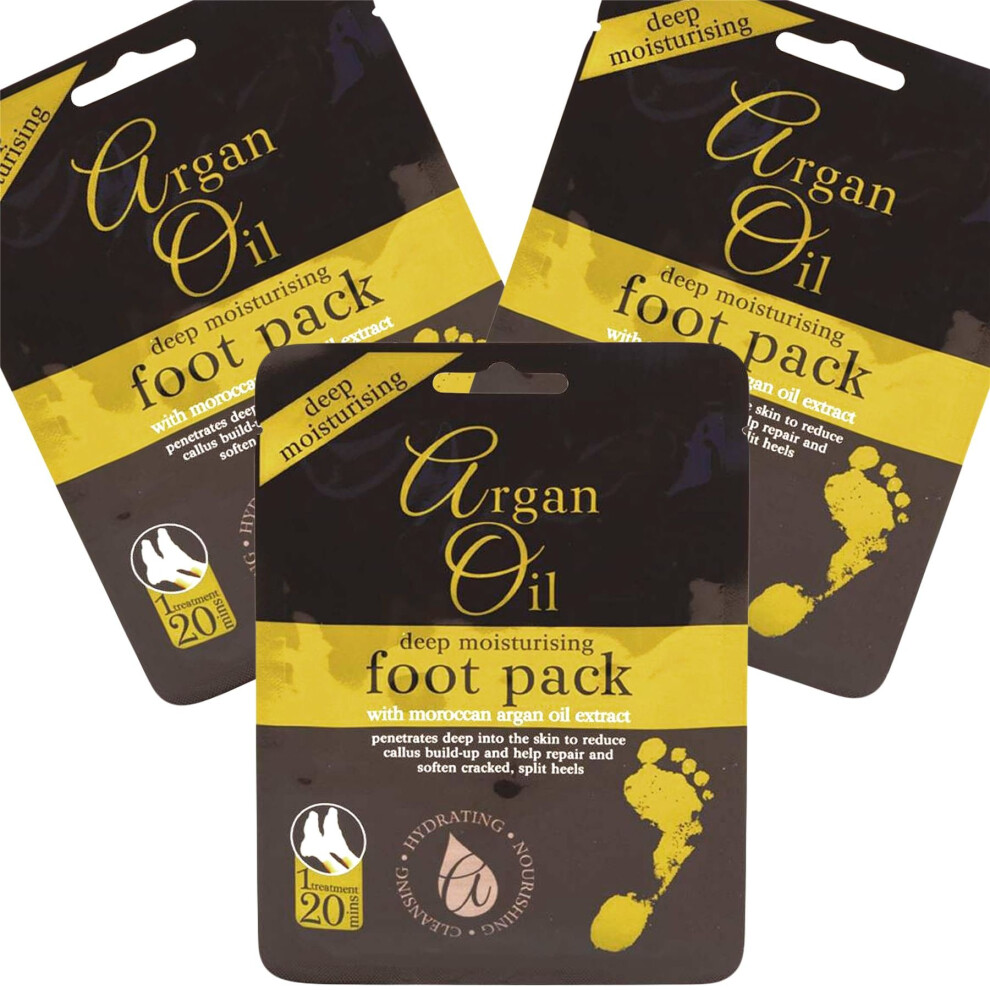 White Hinge 3X Moroccan Argan Oil Deep Moisturising Foot Packs