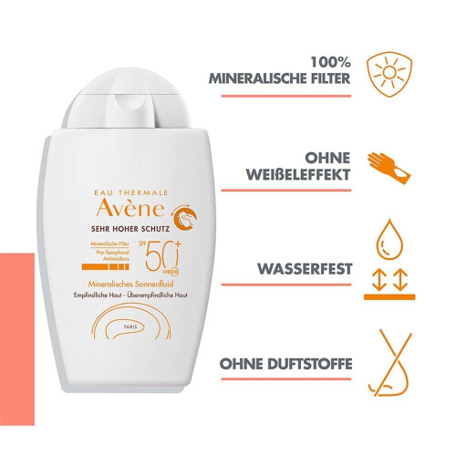 AVENE Mineral Sun Fluid SPF 50+ Untinted 40 ml 1