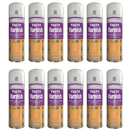 6 X 250ml Clear Yacht Varnish Spray Exterior Interior Waterproof All Purpose LNL