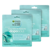 Ambre Solaire Mask Doposole in Fabric with Hyaluronic Acid, Moisturizes The Skin And Extension Tans, 3 Pieces