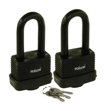 66506 2 pc 50 mm Keyed-Alike Long Shackle Padlock