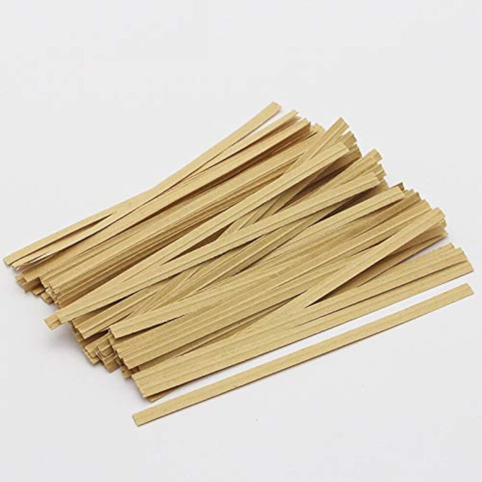 200 Pcs Kraft Paper Twist Ties Bread Twist Ties Candy Ties For Bags 5"(120Mm) Length Brown Color 606184424917