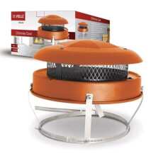 Bird guard cowl Anti down draught Terracotta colour, strap fix