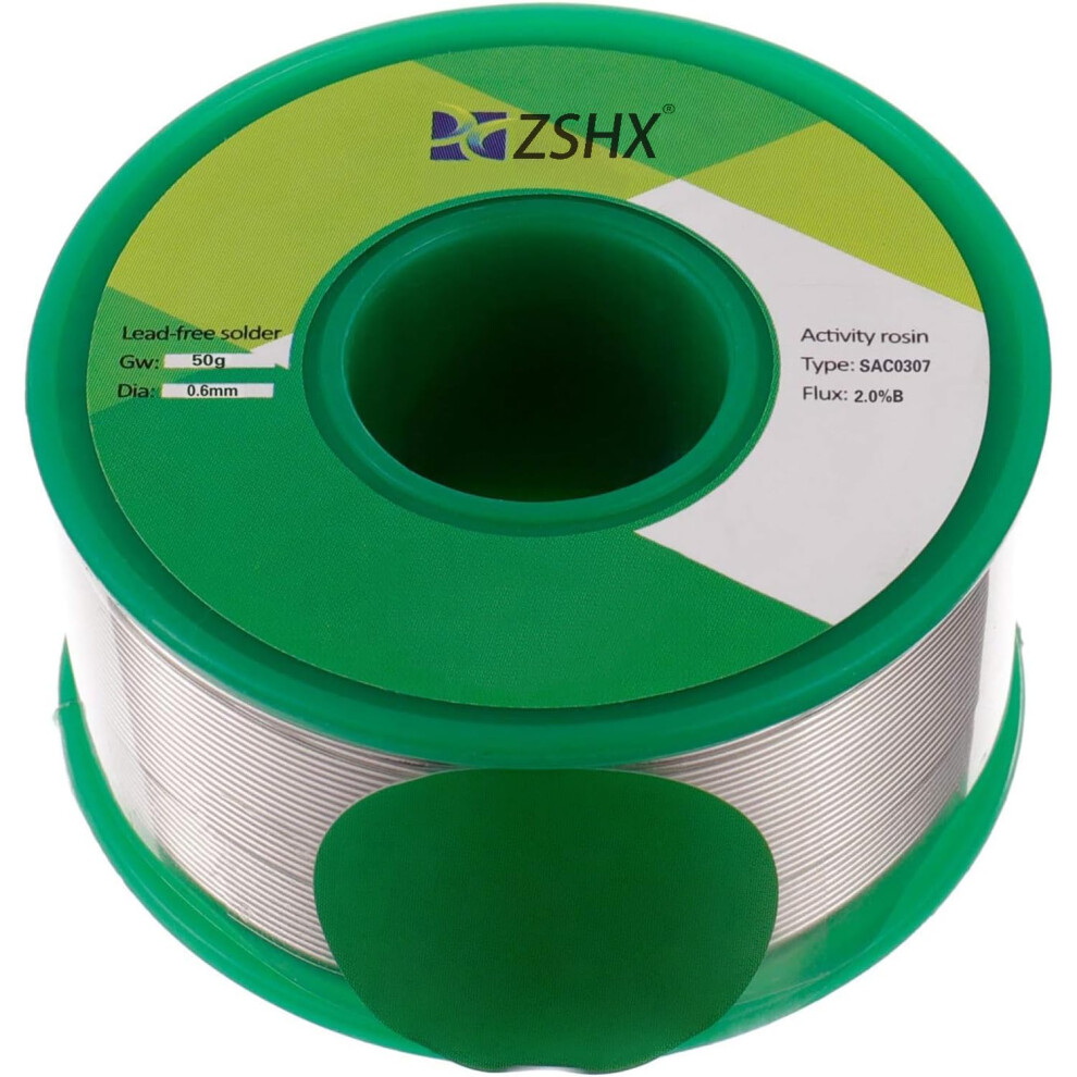 Lead Free Solder Wire Sn99 Ag0.3 Cu0.7 Rosin Core Solder Wire For Electrical Soldering (0.6Mm 50G) 741663436408