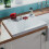 Grooved Ceramic Gloss White Belfast Butler Kitchen Sink Worktop Drainer 2