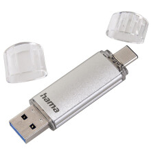 USB-stick "C-Laeta", USB-C USB 3.1/USB 3.0, 128GB, 40 MB/s, zilver