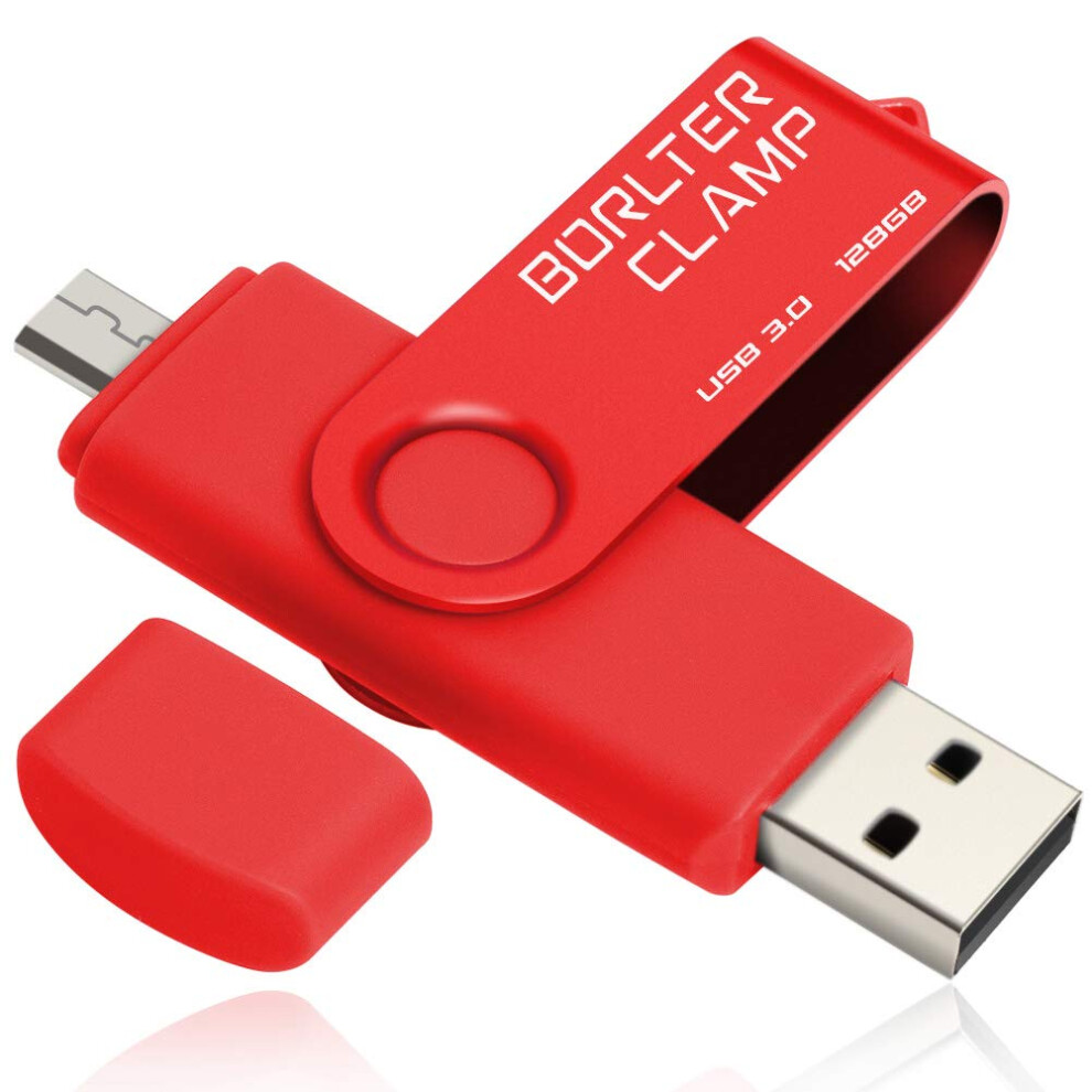 128Gb Dual Usb 3.0 Flash Drive Otg Memory Stick, Pendrive With Microusb Drive For Android Phone, Tablet And Computer (Red) Red 822361221340