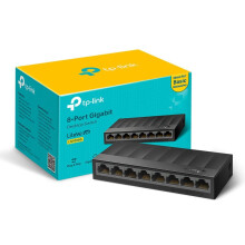 LS1008G 8-Port Desktop/Wallmount Gigabit Ethernet Switch/Hub, Ethernet Splitter, Plug & Play, Desktop, Plastic Case