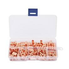Red Copper 250Pcs GT1-6mm Intermediate Wire Connection Tube Connector