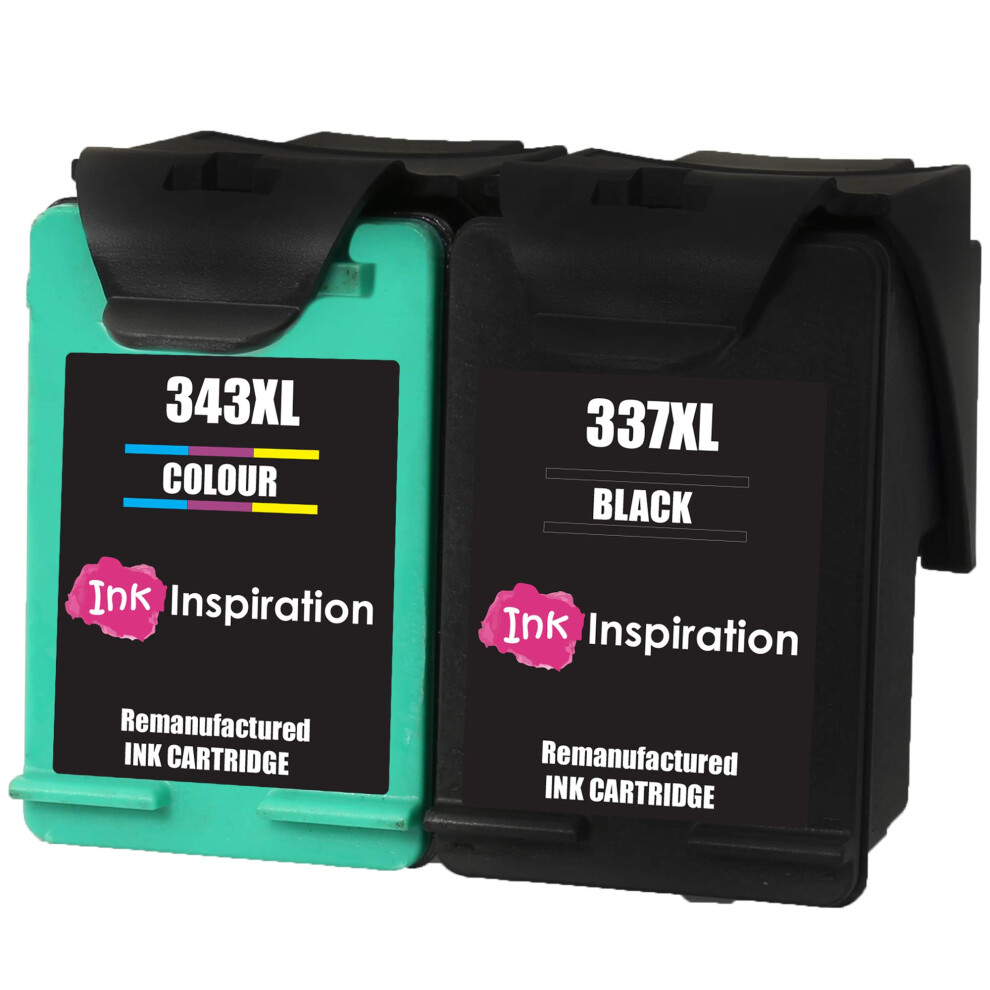 Ink Inspiration 2 Remanufactured Ink Cartridges Replacement For Hp 337 343 Photosmart 2500 2570 2573 2575 C4140 C4150 C4180 C4190 D5160 8049 5056321402837