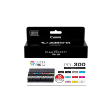 PFI-300 Lucia PRO Ink, 10 Ink Tanks, Compatible to imagePROGRAF PRO-300 Printer, Multi, Standard (4192C007)