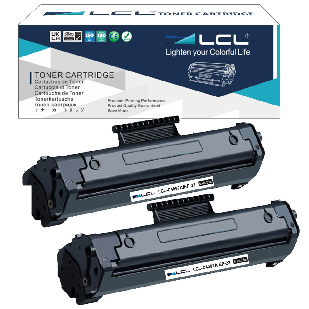 C4092a Ep-22 Toner Cartridge Replacement For Hp Laserjet 1100 1100A 1100A Xi 1100Se 1100Xi 3200Se 3200M C4092a Ep-22 (2 ) Black 793420752122