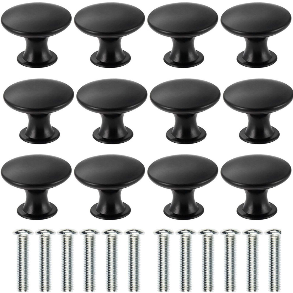 12Pcs Drawers Knobs Furniture Knobs Drawer Handles Vintage Antique Brass Diameter 30 Mm Knob For Cabinet Drawer (Black) 686082699877