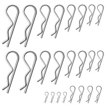 Cotter Pins Assortment Kit,R Clips Split Stainless Steel 24 PCS Cotter Pin Retaining Spring Hitch for Use on Lock Systems,Heavy Duty Zinc Plated