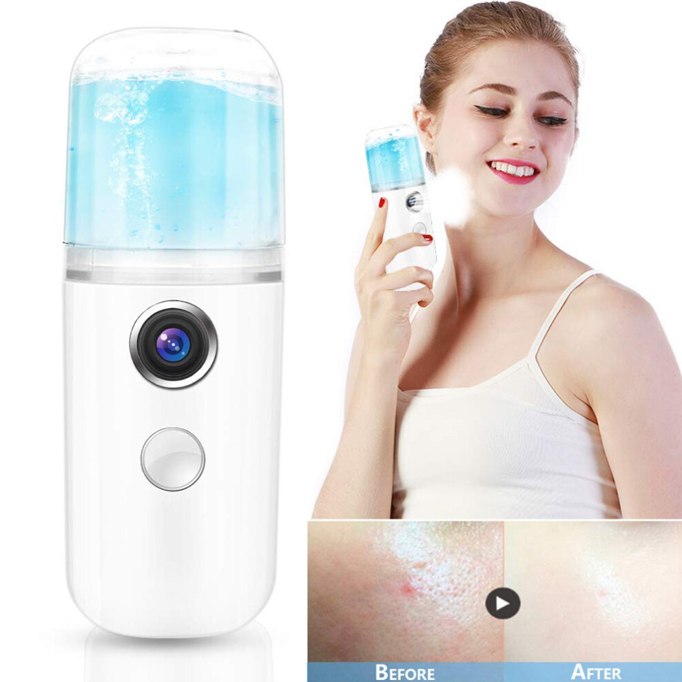 Gototop Nano Water Spray, 30Ml Usb Handy Portable Mini Face Humidifier Mist Atomization Mister Facial Cold Steamer Moisturizing Sprayer