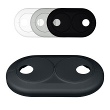 Double Radiator Pipe Covers, Variable Pipe spacing, Hole Ø: 18mm, Plastic Radiator Pipe Collars, Heater Covers, Pipe Collars (18mm, Anthracite Gray