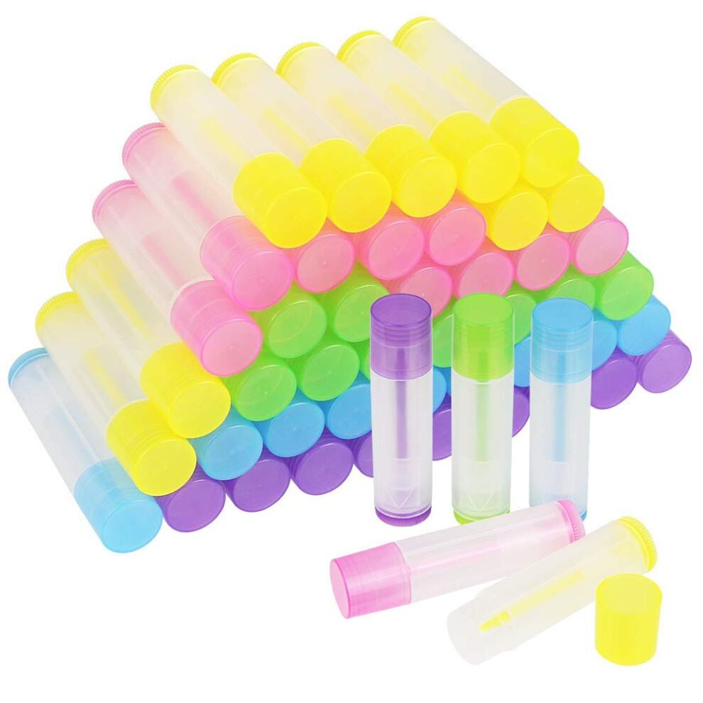 Proleo Pack Of 50 Empty Lipstick Lip Care Empty Containers 5 G Empty Lip Balm Container Coloured Tubes For Lip Balm, Homemade Balm, Diy Cosmetics