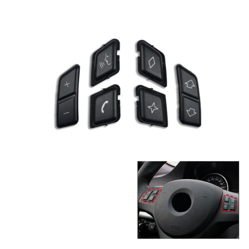 Car Steering Wheel Button Covers Control Menu  Button Cover Volume for  X1 E84 3 Series E90 E91 E92 E93 (B) 1