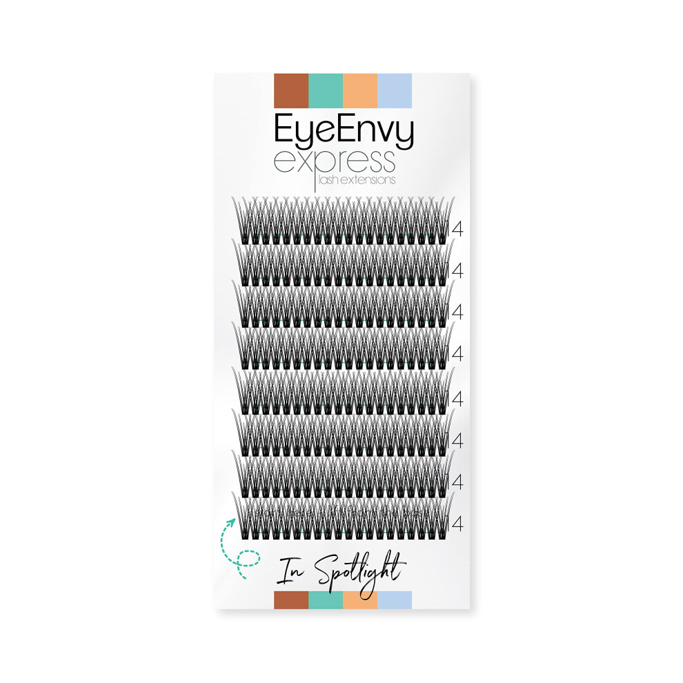 Eyeenvy Express Lash Extensions Individual Cluster Lashes In Spotlight D Curl 14Mm Long Faux Mink Wispy