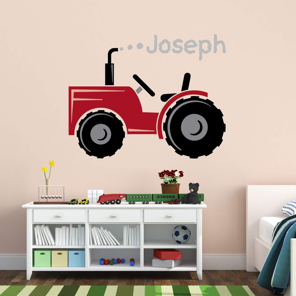 Tractor Smoke Personalised Wall Sticker Bedroom Art Decal Mural Kids (60Cm Width X 45Cm Height) Beautiful Game