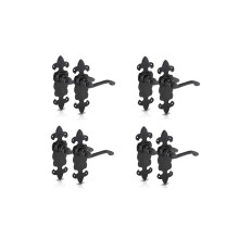 Black Antique Fleur De Lys Latch Handle, Internal Door Handles Sets with Rustic Design, Door Handles, Door Handles Internal, Door Furniture Internal,