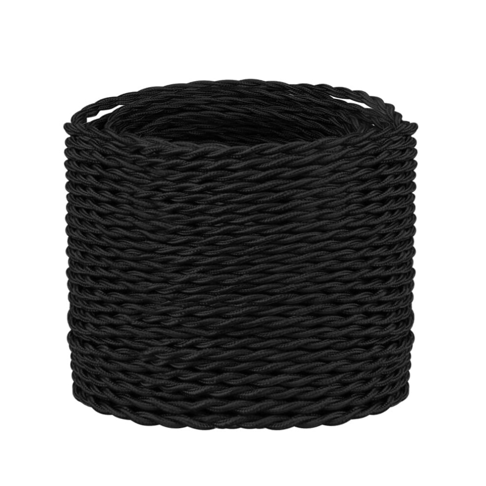 2 Core 10 Meters / 32.8Ft Black Braided Cable, Ledsone 2 Core Electrical Cable, Vintage Flex Twisted Fabric Electrical Wire For Diy Lamps Industrial 5056756303228