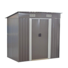 Garden Sheds Tool Storage House Metal Garden Apex Roof Storage Shed Door On the 6FT Size (Grey, 6x4)