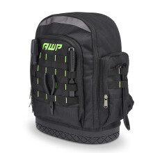 Extreme Tool Backpack, Heavy-Duty Tool Bag with Padded Shoulder, Back, and Waist Straps, Water-Resistant Construction Black